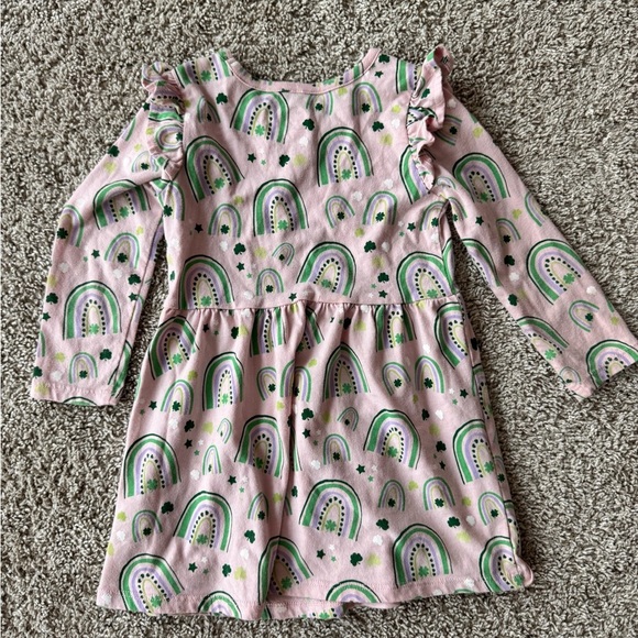 Wonder Nation Pink and Green Rainbow Dress St. Patricks St. Patty's day Size 2T - Picture 9 of 9